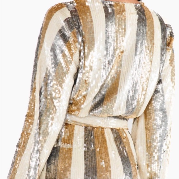 NEW Show Me Your Mumu Wear Me Out Dress Champagne Beaded Sequin Size XL - Picture 2 of 6